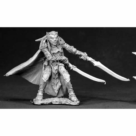 RPR03318 Dellenin Dark Elf Swordmaster Miniature 25mm Heroic Scale Main Image