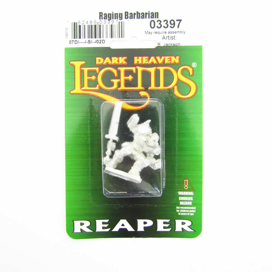 RPR03397 Raging Barbarian Miniature 25mm Heroic Scale Dark Heaven 2nd Image