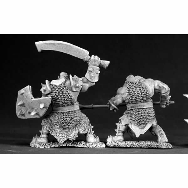 RPR03400 Orc Spearman and Swordsman Miniature 25mm Heroic Scale 3rd Image