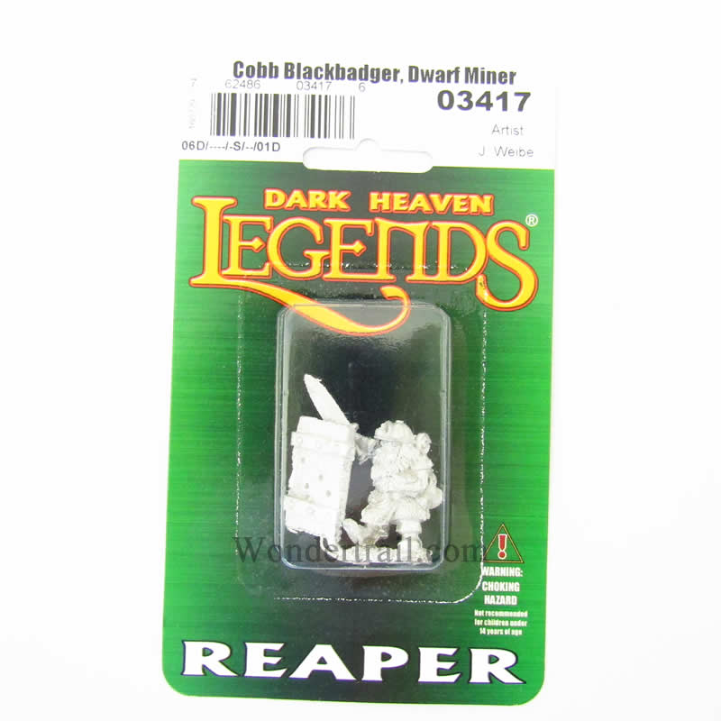 RPR03417 Cobb Blackbadger Dwarf Miner Miniature 25mm Heroic Scale 2nd Image