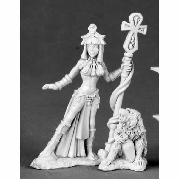 RPR03506 Egyptian Priestess and Baboon Miniature 25mm Heroic Scale Main Image