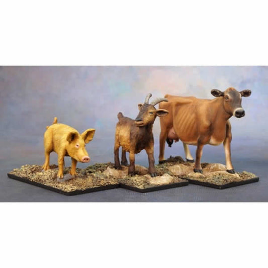 RPR03719 Animal Companions Goat Pig Cow Miniature 25mm Heroic Scale Main Image