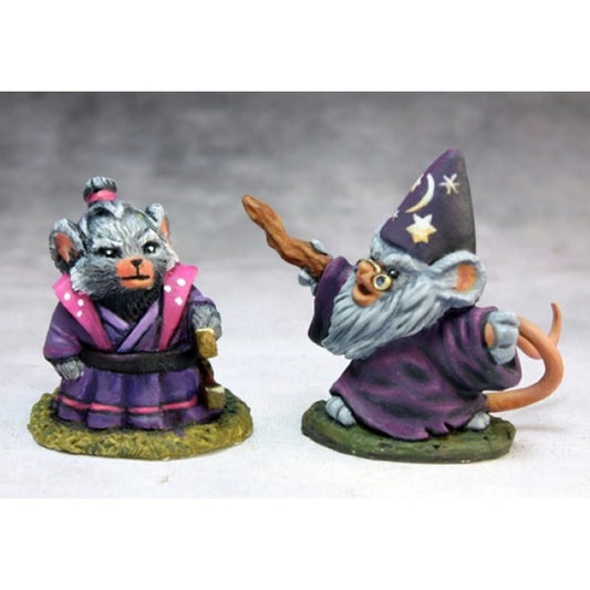 RPR03742 Mousling Sorcerer and Samurai Miniature 25mm Heroic Scale Main Image