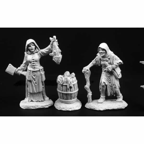 RPR03789 Townsfolk Dreadmere Fishwife And Crone Miniature 25mm Scale Main Image