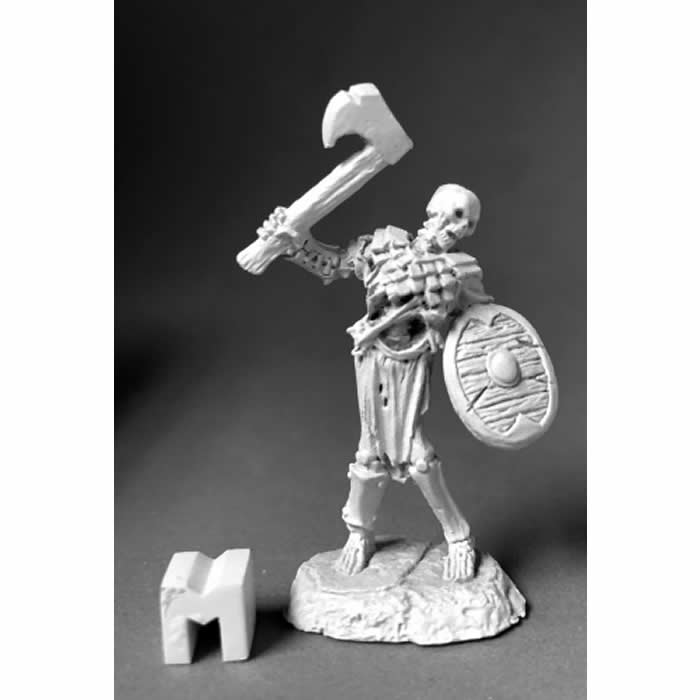 RPR03901 Bog Skeleton Axe and Shield Fighter Miniature 25mm Heroic Scale Main Image