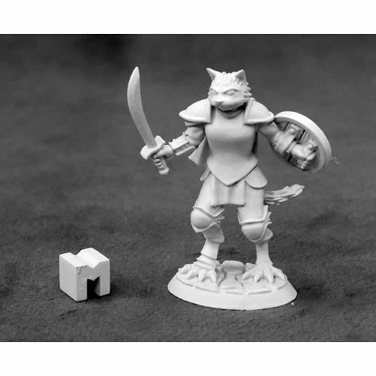 RPR03928 Steelclaw Catfolk Paladin Miniature 25mm Heroic Scale Main Image