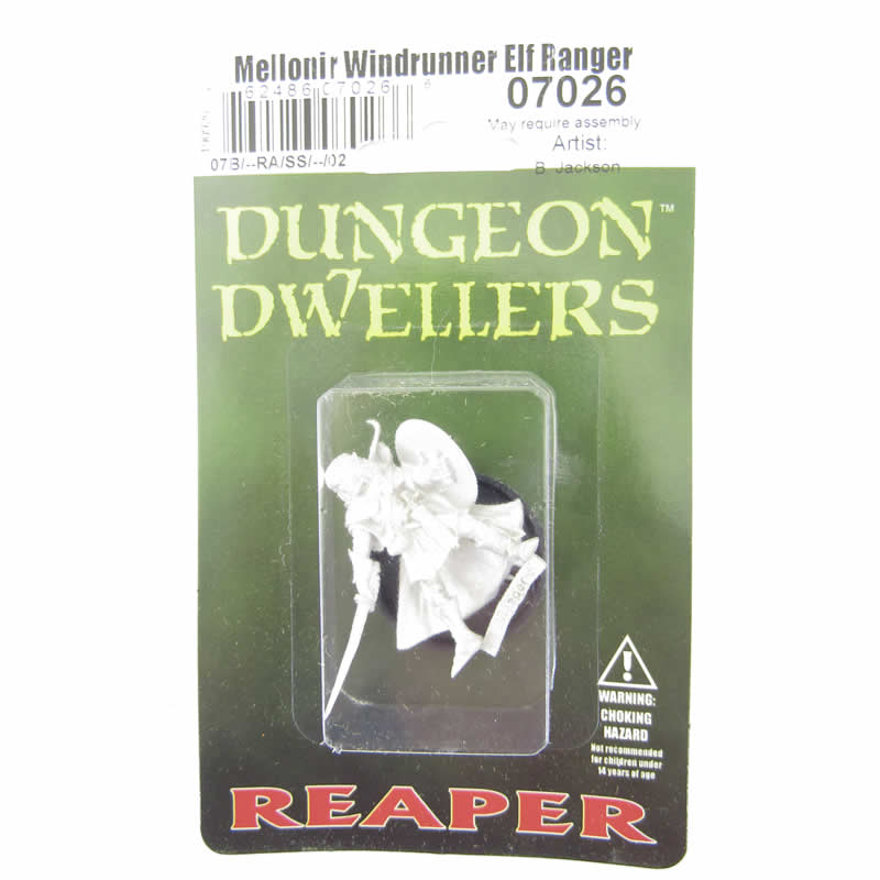 RPR07026 Elf Warrior Miniature Figure 25mm Heroic Scale Dungeon Dwellers Reaper Miniatures 2nd Image