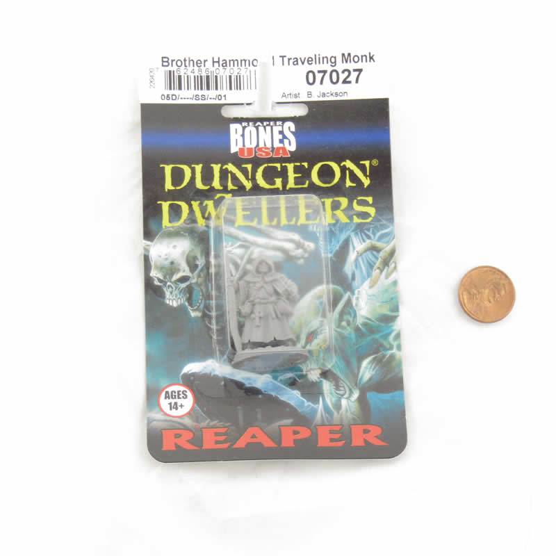 RPR07027 Human Monk Brother Hammond Miniature 25mm Heroic Scale Figure Dungeon Dwellers 2nd Image