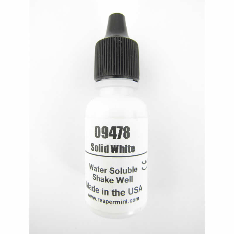 RPR09478 Solid White Acrylic Reaper Master Series Hobby Paint .5oz Dropper Main Image