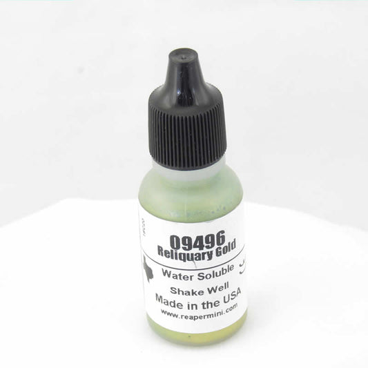 RPR09496 Reliquary Gold Acrylic Reaper Master Series Hobby Paint .5oz Dropper Bottle Main Image
