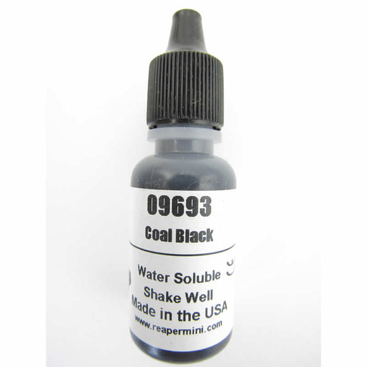 RPR09693 Coal Black Acrylic Master Series Hobby Paint .5oz Dropper Bottle Main Image