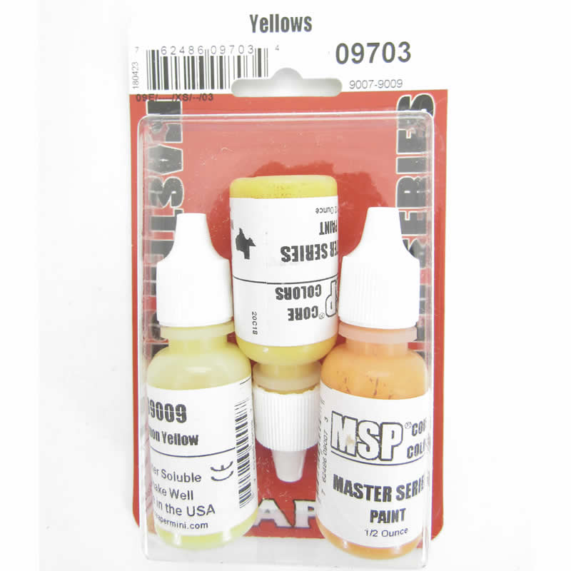 RPR09703 Yellow Colors Triad (09007-09009) Acrylic Hobby Paint Reaper Main Image