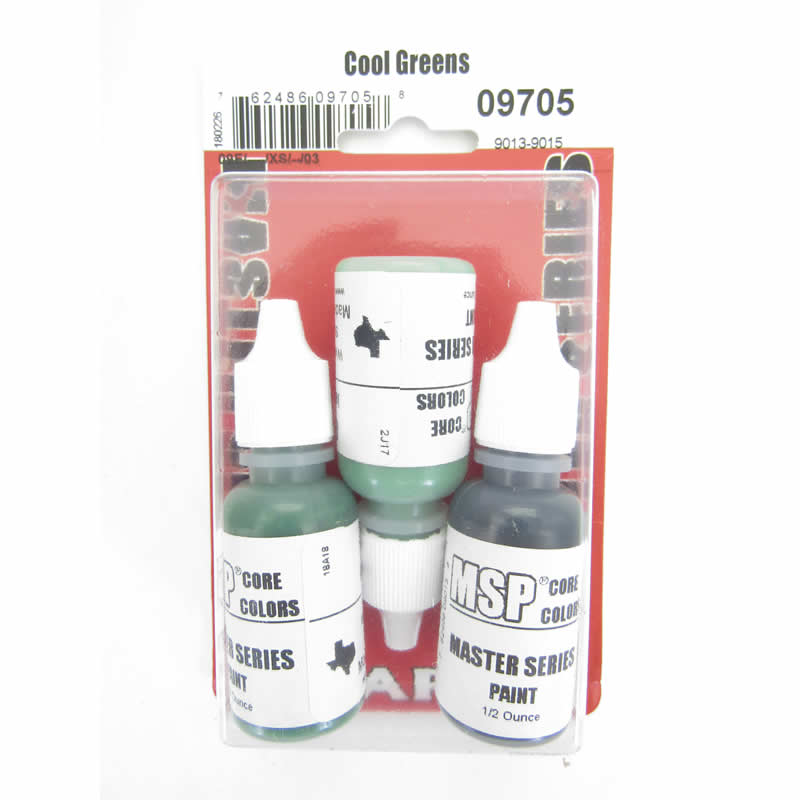 RPR09705 Cool Green Colors Triad (09013-09015) Acrylic Hobby Paint Main Image