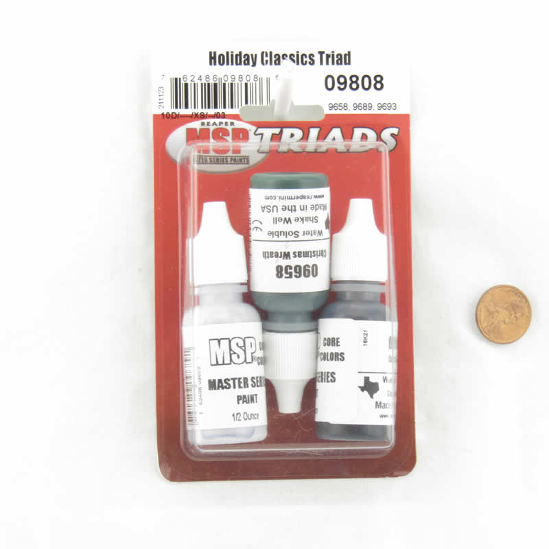 RPR09808 Holiday Classics Triad Acrylic Reaper Master Series Hobby Paint Dropper Bottles Main Image