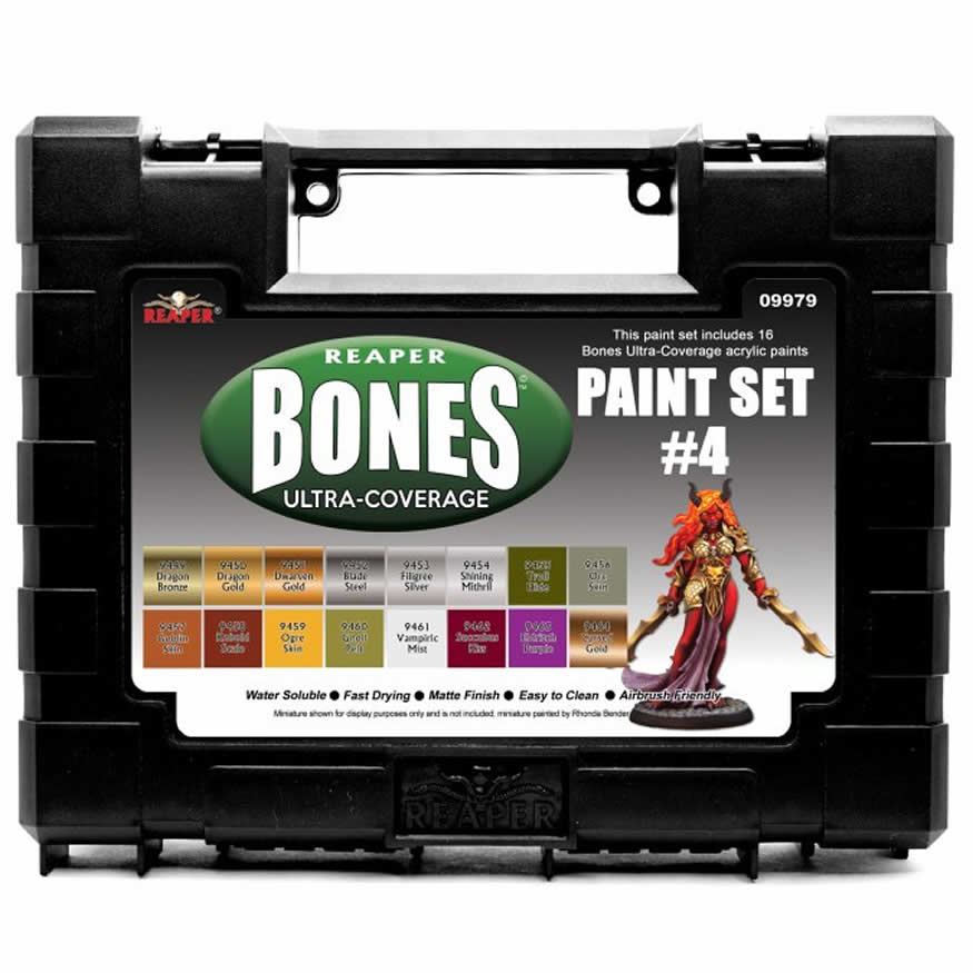 RPR09979 Master Series Bones Ultra-Coverage Acrylic Paint Set 4 Reaper Main Image