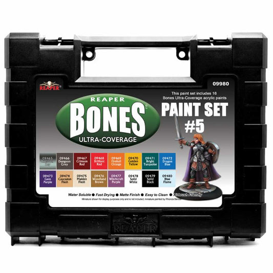 RPR09980 Master Series Bones Ultra-Coverage Acrylic Paint Set 5 Reaper Main Image