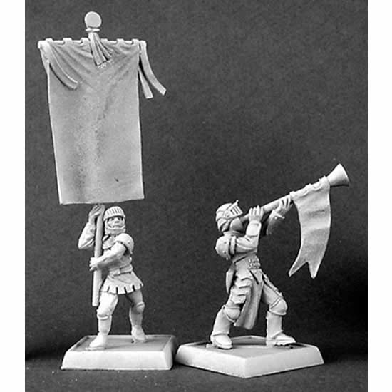 RPR14301 Standard And Musician Mercenary Miniature 25mm Heroic Scale Main Image