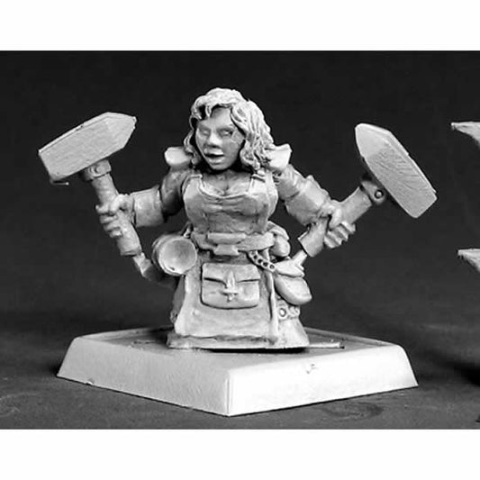 RPR14518 Dwarf Forgemaiden Miniature 25mm Heroic Scale Warlord Main Image
