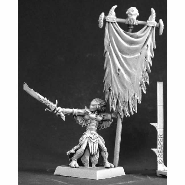 RPR14530 Darkspawn Standard Bearer Miniature 25mm Heroic Scale Main Image