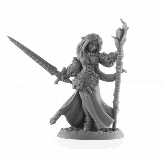 RPR30001 Lysette Elven Mage Miniature Figure 25mm Heroic Scale Reaper Bones USA Main Image