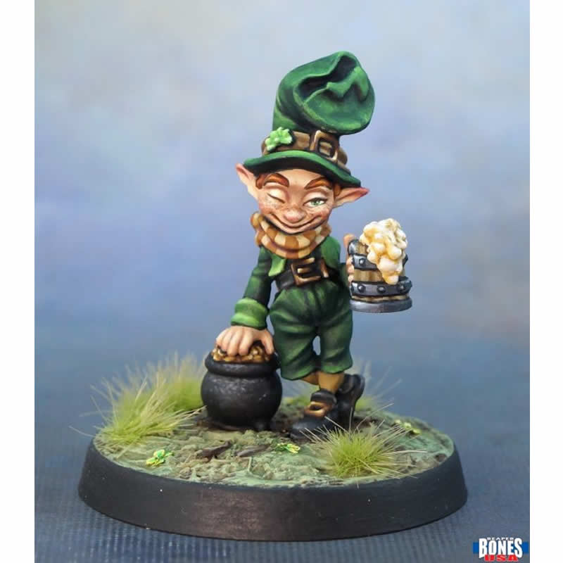 RPR30003 Finn Greenwell Leprechaun Miniature Figure 25mm Heroic Scale Reaper Bones USA 5th Image