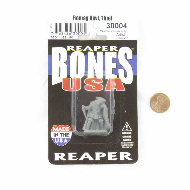 RPR30004 Romag Davl Thief Miniature Figure 25mm Heroic Scale Reaper Bones USA 2nd Image