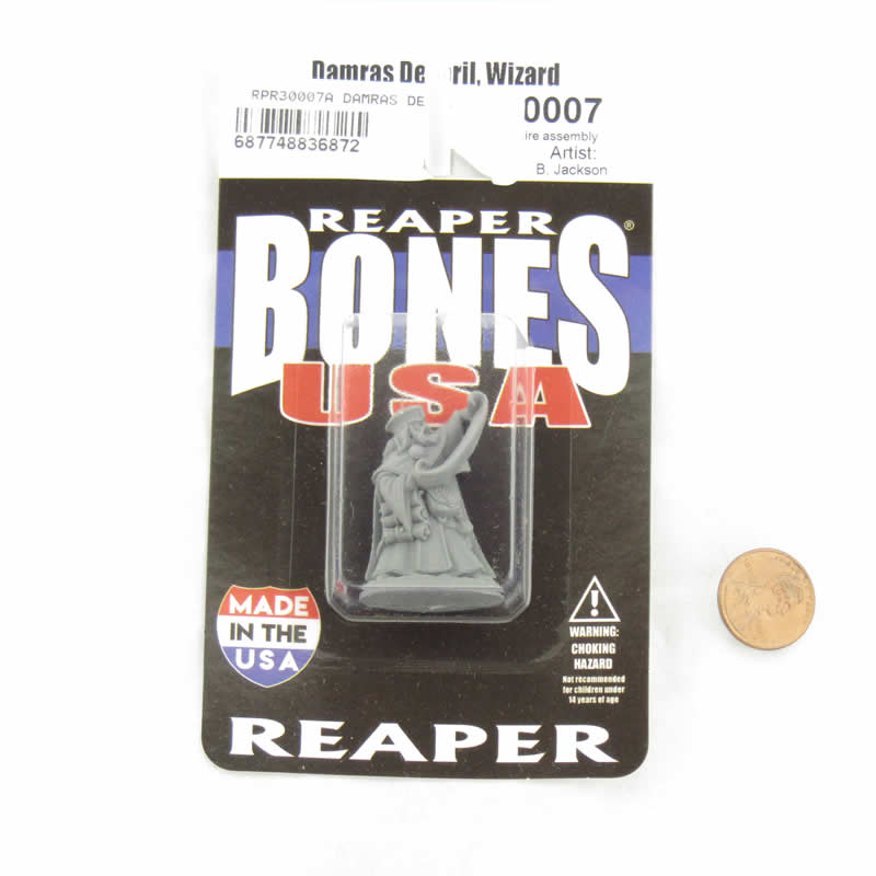 RPR30007 Damras Devil Wizard Miniature Figure 25mm Heroic Scale Reaper Bones USA 2nd Image