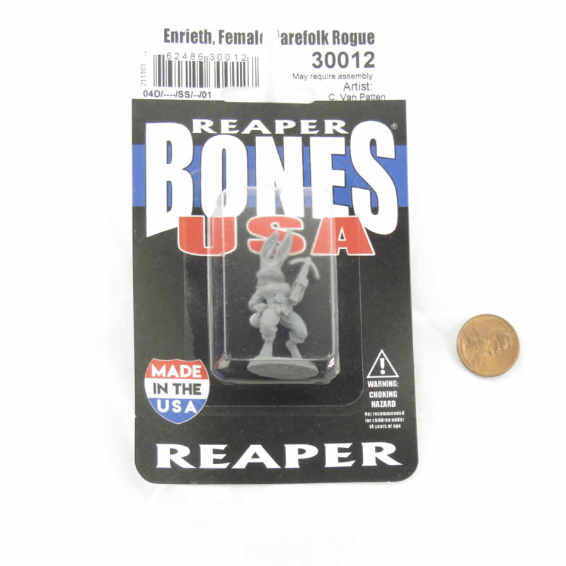 RPR30012 Enrieth Female Harefolk Rogue Miniature Figure 25mm Heroic Scale Reaper Bones USA 2nd Image