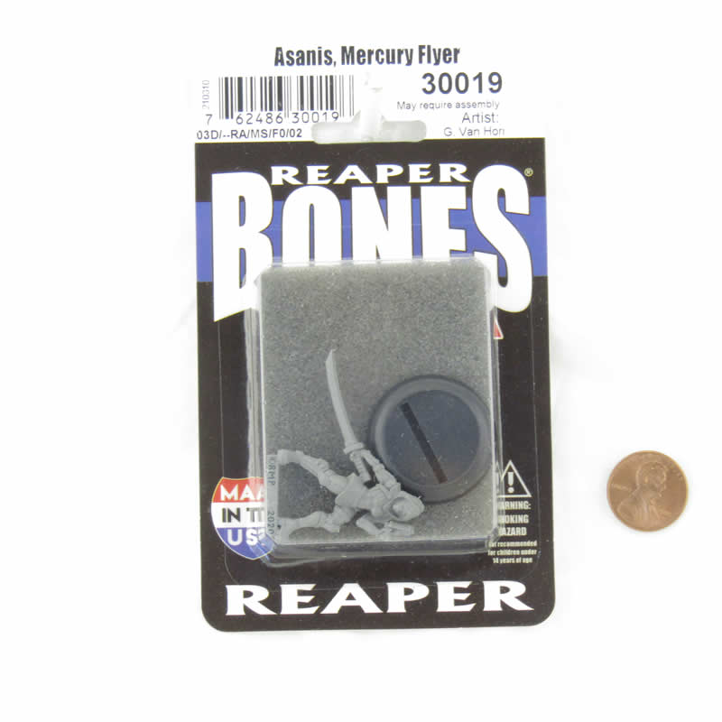 RPR30019 Asanis Mercury Flyer Miniature Figure 25mm Heroic Scale Reaper Bones USA 2nd Image