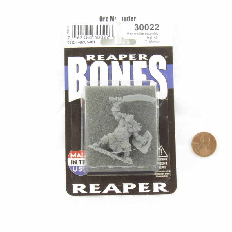 RPR30022 Orc Marauder Miniature Figure 25mm Heroic Scale Reaper Bones USA 2nd Image
