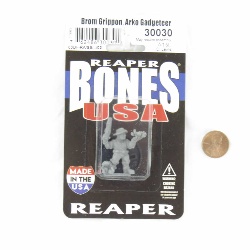 RPR30030 Brom Grippon Arko Gadgeteer Miniature Figure 25mm Heroic Scale Reaper Bones USA 2nd Image