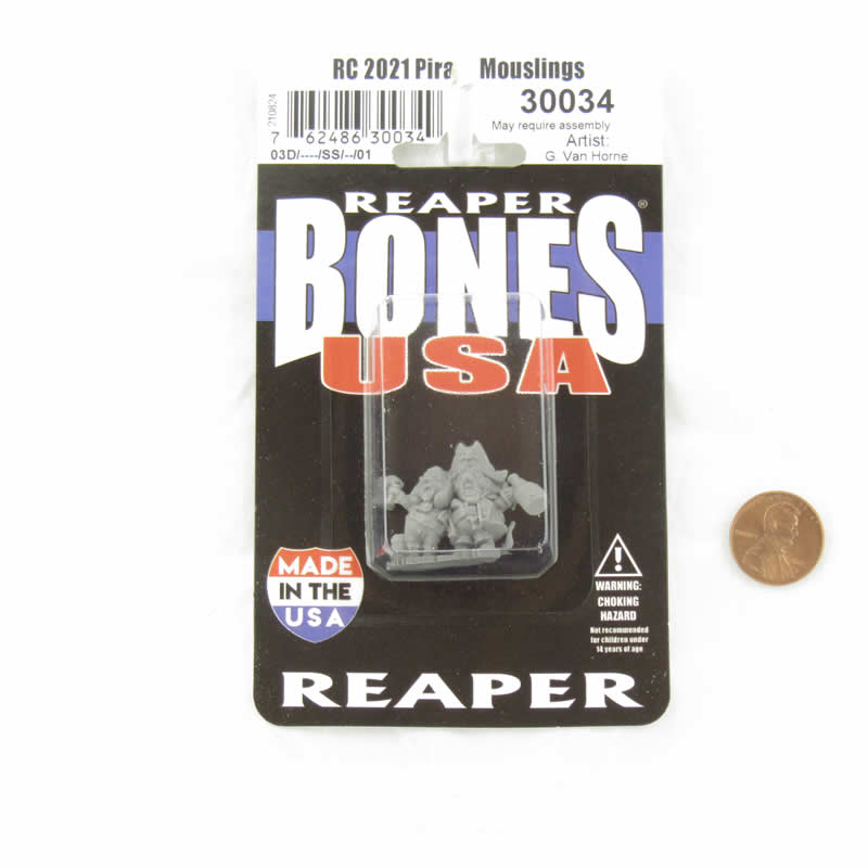 RPR30034 Pirate Mouslings Miniature Figure 25mm Heroic Scale Reaper Bones USA 2nd Image
