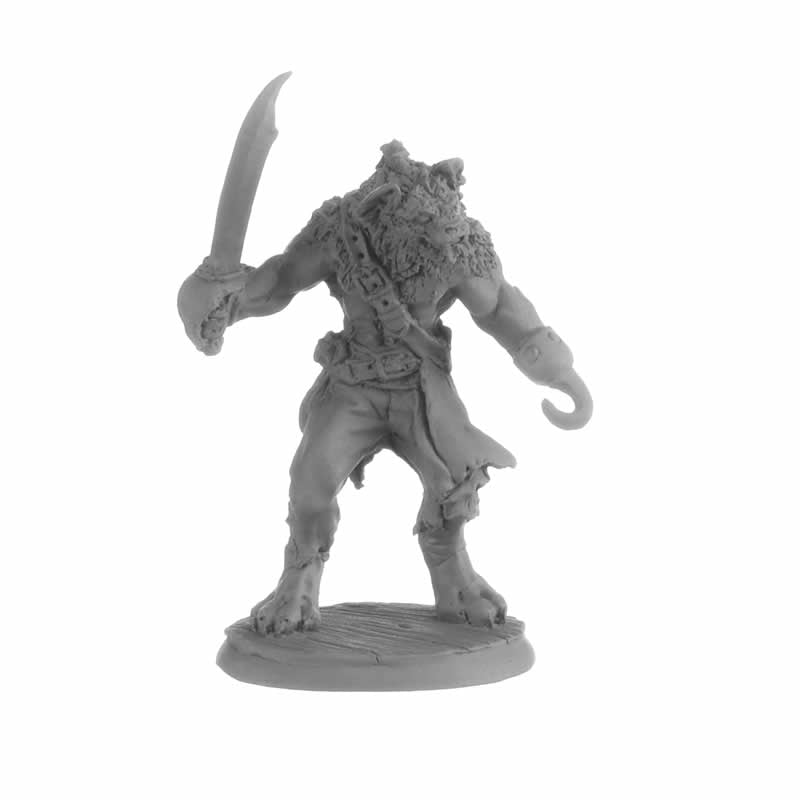 RPR30038 Hakkle Blackhook Gnoll Pirate Miniature Figure 25mm Heroic Scale Reaper Bones USA Main Image