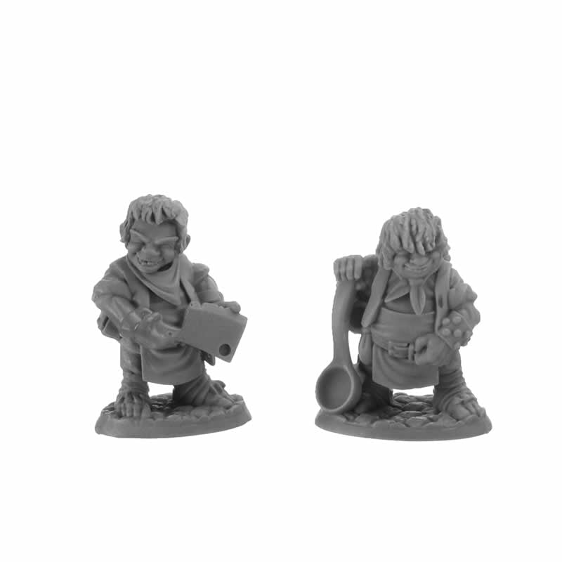 RPR30044 Chop and Grub Halfling Cooks Miniature Figure 25mm Heroic Scale Reaper Bones USA Main Image