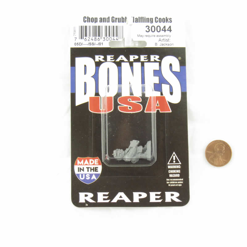 RPR30044 Chop and Grub Halfling Cooks Miniature Figure 25mm Heroic Scale Reaper Bones USA 2nd Image
