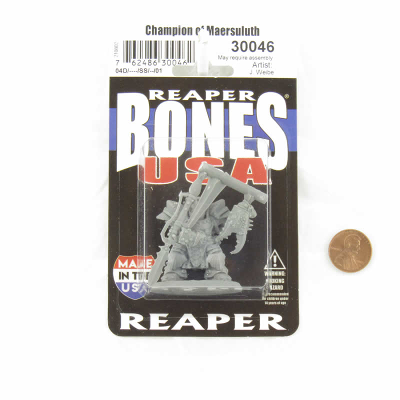 RPR30046 Champion of Maersuluth Miniature Figure 25mm Heroic Scale Reaper Bones USA 2nd Image