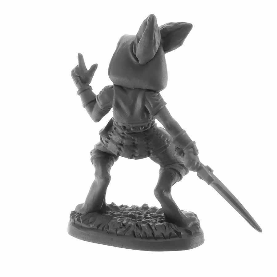 RPR30052 Rask Male Harefolk Miniature Figure 25mm Heroic Scale Reaper Bones USA 3rd Image