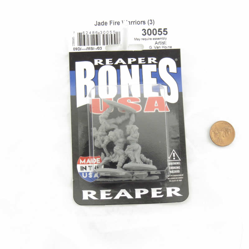 RPR30055 Jade Fire Warriors Miniature Figure 25mm Heroic Scale Reaper Bones USA 2nd Image