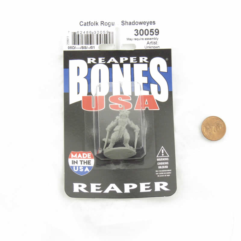 RPR30059 Catfolk Rogue Shadoweyes Miniature Figure 25mm Heroic Scale Reaper Bones USA 2nd Image