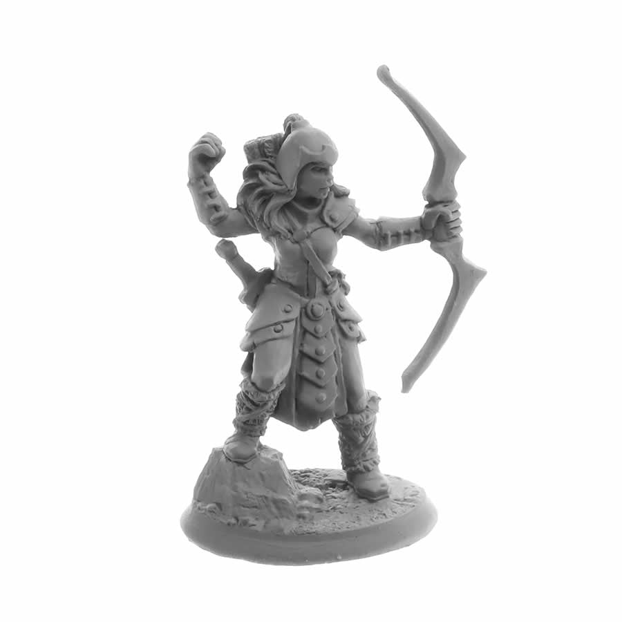 RPR30077 Kara Redoak Female Archer Miniature Figure 25mm Heroic Scale Reaper Bones USA