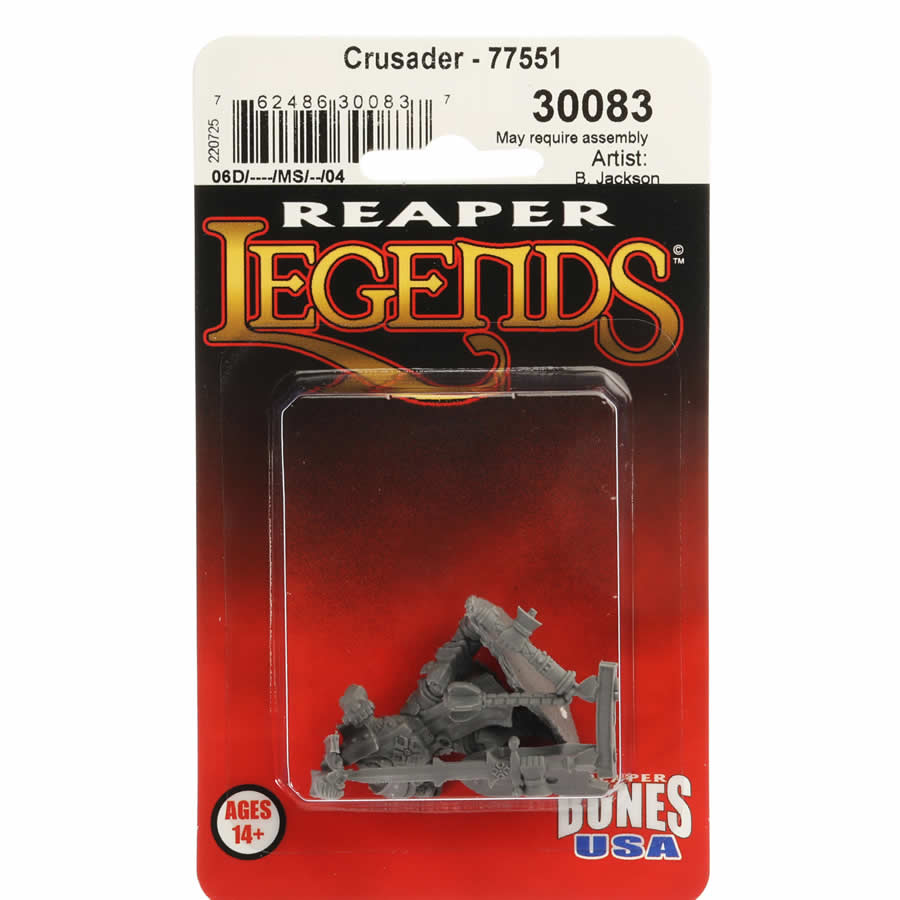 RPR30083 Human Crusader Miniature Figure 25mm Heroic Scale Reaper Bones USA