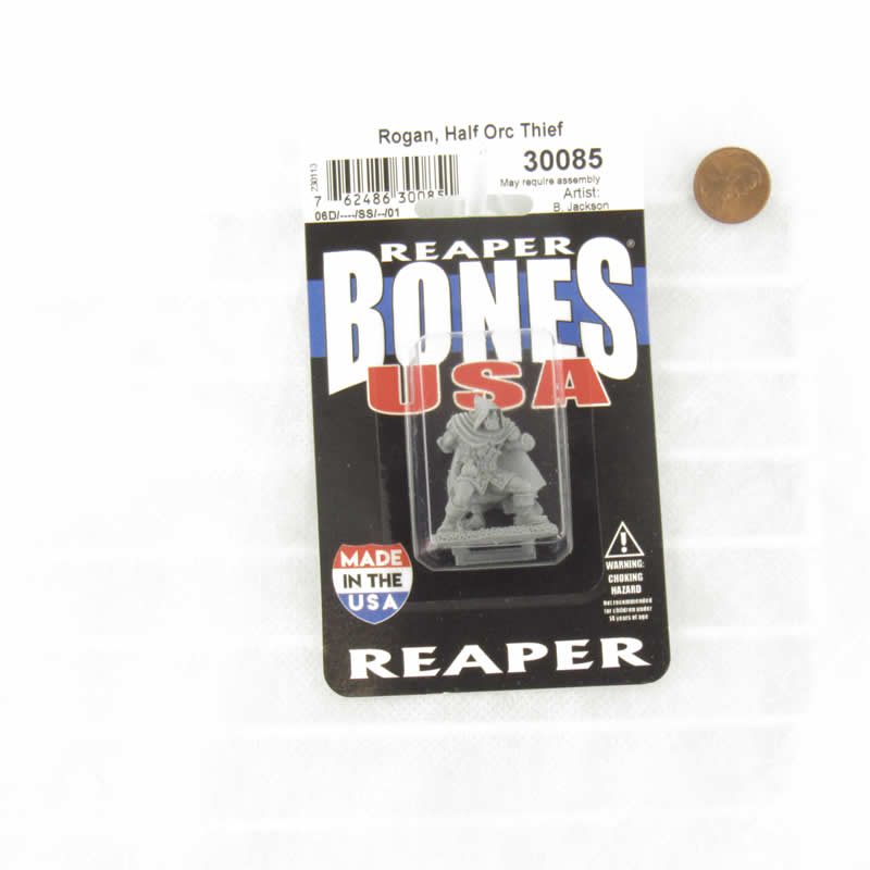 RPR30085 Rogan Half Orc Thief Miniature Figure 25mm Heroic Scale Reaper Bones USA