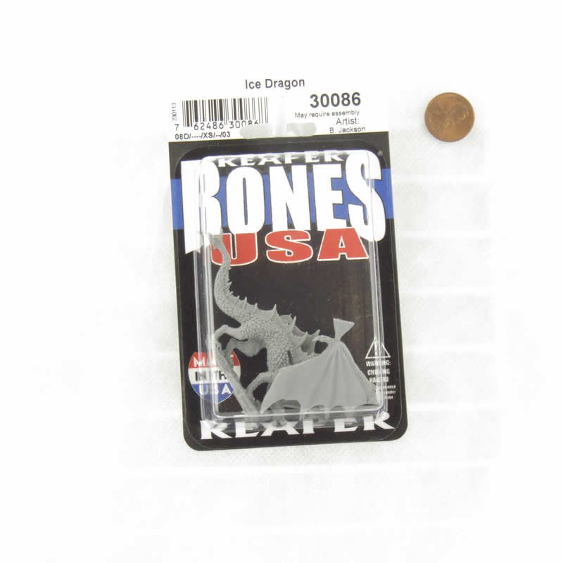 RPR30086 Young Ice Dragon Miniature Figure 25mm Heroic Scale Reaper Bones USA