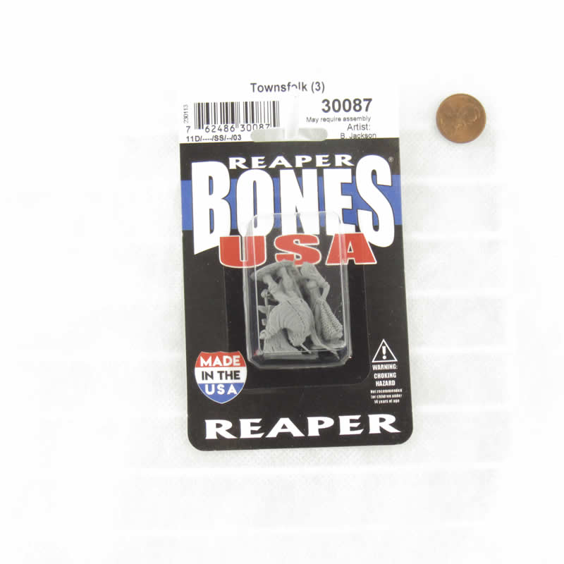 RPR30087 Townsfolk - Strmpet - Blacksmith - Begger Miniatures Figure 25mm Heroic Scale Reaper Bones USA