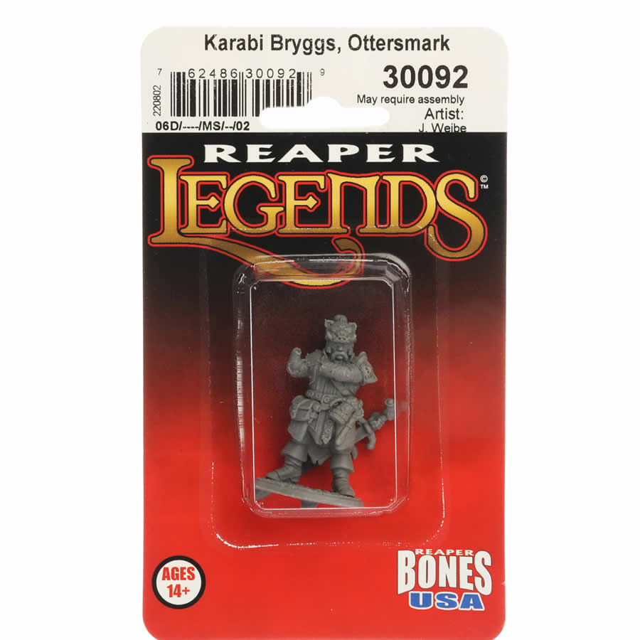 RPR30092 Karabi Bryggs Ottersmark Miniature Figure 25mm Heroic Scale Reaper Bones USA