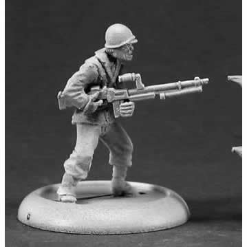 RPR37010 American Machine Gunner Miniature 25mm Heroic Scale Main Image