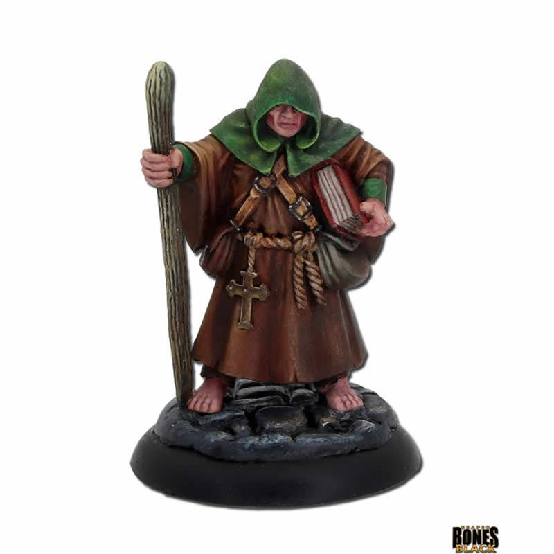 RPR44007 Brother Hammond Traveling Monk Miniature 25mm Heroic Scale Bones Black Main Image