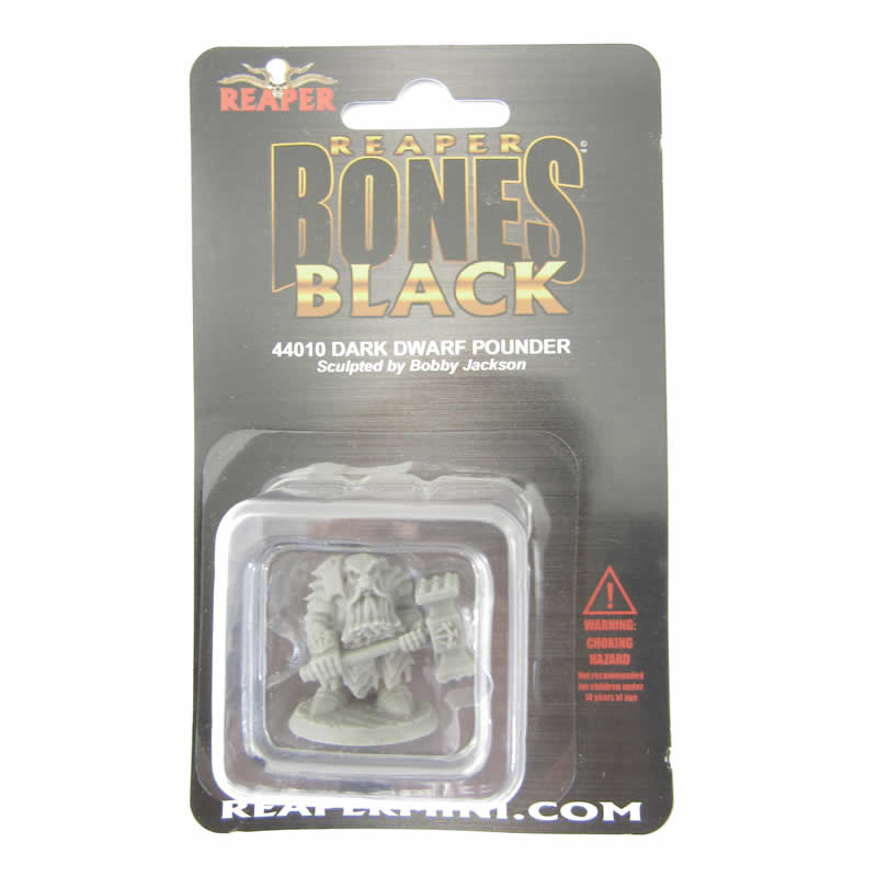 RPR44010 Dark Dwarf Pounder Miniature 25mm Heroic Scale Bones Black 2nd Image