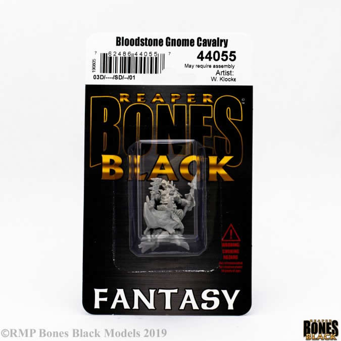 RPR44055 Bloodstone Gnome Cavalry Miniature 25mm Heroic Scale Bones Black 2nd Image