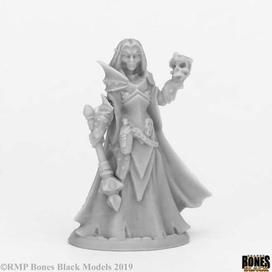 RPR44071 Dark Elf Priestess Miniature 25mm Heroic Scale Bones Black Main Image